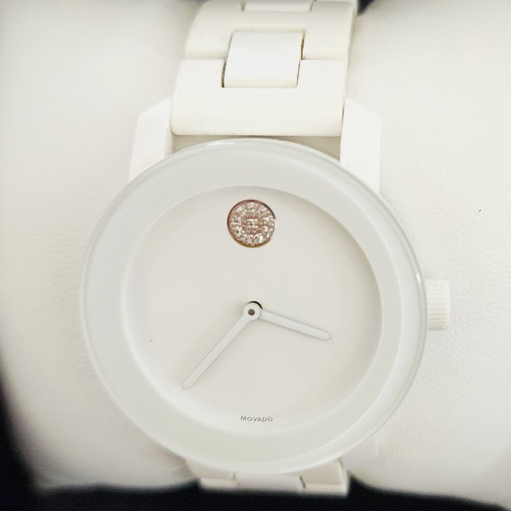 Movado BOLD Evolution 2.0 white ladies watch with crystals